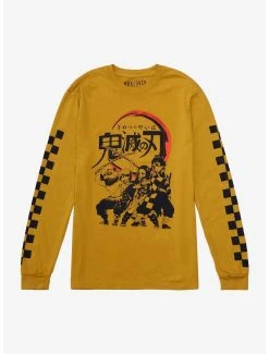 Demon Slayer: Kimetsu No Yaiba Checkered Long Sleeve T-Shirt - BoxLunch Exclusive