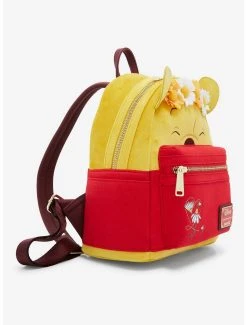 Loungefly Disney Winnie The Pooh Floral Crown Flocked Mini Backpack - BoxLunch Exclusive -BoxLunch Shop 14398087 av1