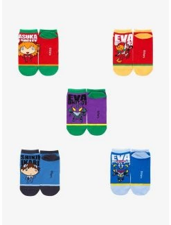 Neon Genesis Evangelion Chibi Characters Ankle Sock Set - BoxLunch Exclusive -BoxLunch Shop 15367280 av1