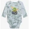 Star Wars The Mandalorian The Child Long Sleeve Tie-Dye Infant One-Piece - BoxLunch Exclusive -BoxLunch Shop 15411610 hi
