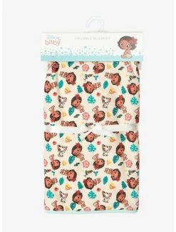 Disney Moana Tropical Icons Allover Print Swaddle Blanket - BoxLunch Exclusive -BoxLunch Shop 15894433 av3