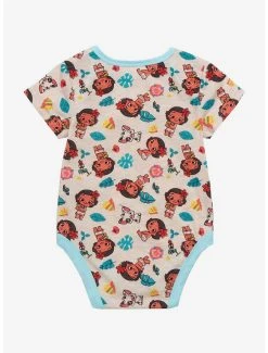 Disney Moana Tropical Icons Allover Print Infant One-Piece - BoxLunch Exclusive -BoxLunch Shop 15894435 av1