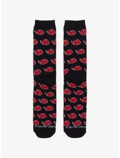 Naruto Shippuden Akatsuki Clouds Crew Socks - BoxLunch Exclusive -BoxLunch Shop 16100950 av1