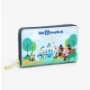 Loungefly Disney Walt Disney World 50th Anniversary Mickey & Friends Disney Day Zip Wallet - BoxLunch Exclusive -BoxLunch Shop 16334646 hi