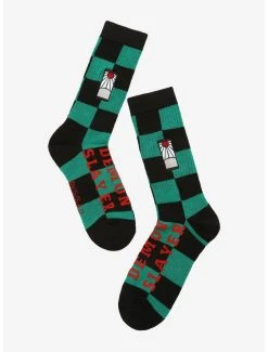 Demon Slayer: Kimetsu No Yaiba Tanjiro Kamado Crew Socks - BoxLunch Exclusive