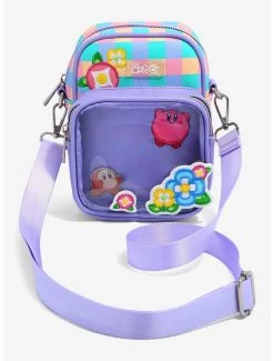Nintendo Kirby Checkered Floral Pin Collector Crossbody Bag - BoxLunch Exclusive