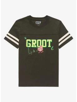 Marvel Guardians Of The Galaxy Groot Youth Striped Varsity T-Shirt - BoxLunch Exclusive