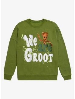 Marvel Guardians Of The Galaxy Chibi We Are Groot Embroidered Crewneck - BoxLunch Exclusive