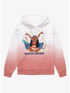 Disney Moana Respect Nature Character Portrait Women’s Dip-Dye Hoodie - BoxLunch Exclusive
