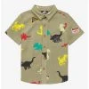 Jurassic Park Dinosaurs Allover Print Toddler Woven Button-Up - BoxLunch Exclusive -BoxLunch Shop 17092286 hi