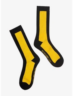 Harry Potter Hufflepuff Badger Mascot Crew Socks - BoxLunch Exclusive -BoxLunch Shop 17259062 av1