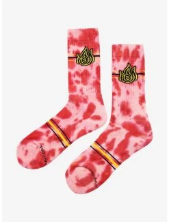 Avatar: The Last Airbender Firebending Symbol Tie-Dye Crew Socks - BoxLunch Exclusive -BoxLunch Shop 17259076 av2