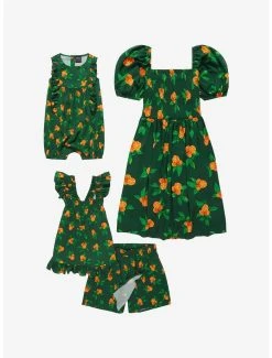 Our Universe Disney Minnie Mouse Orange Allover Print Ruffled Infant Romper - BoxLunch Exclusive -BoxLunch Shop 17299759 av2