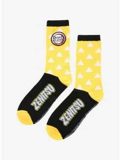 Demon Slayer: Kimetsu No Yaiba Zenitsu Patterned Socks - BoxLunch Exclusive -BoxLunch Shop 17358211 av3