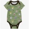 Star Wars The Mandalorian Cartoon Portraits Allover Print Infant One-Piece - BoxLunch Exclusive