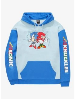 Sonic The Hedgehog Sonic & Knuckles Retro Two-Tone Hoodie - BoxLunch Exclusive