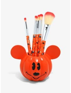 Disney Mickey Mouse Jack-O'Lantern Makeup Brush Set & Holder - BoxLunch Exclusive