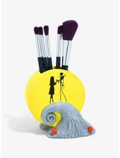 Disney's The Nightmare Before Christmas Jack & Sally Spiral Hill Makeup Brush Set & Holder - BoxLunch Exclusive