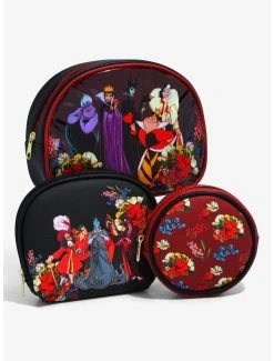 Disney Villains Floral Group Portrait Cosmetic Bag Set - BoxLunch Exclusive -BoxLunch Shop 18170930 av1