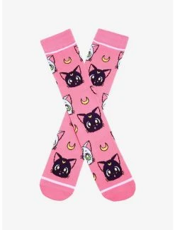 Sailor Moon Luna & Artemis Crew Socks - BoxLunch Exclusive