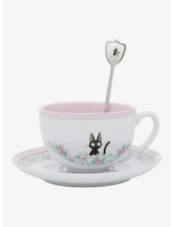 Studio Ghibli Kiki’s Delivery Service Jiji Teacup & Spoon Set - BoxLunch Exclusive