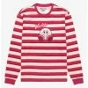 Nintendo Kirby Sitting Portrait Striped Long Sleeve T-Shirt - BoxLunch Exclusive -BoxLunch Shop 18540875 hi