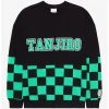 Demon Slayer: Kimetsu No Yaiba Tanjiro Checkered Panel Crewneck - BoxLunch Exclusive