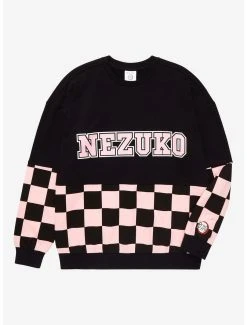 Demon Slayer: Kimetsu No Yaiba Nezuko Checkered Panel Crewneck - BoxLunch Exclusive