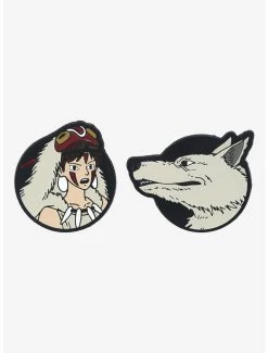 Studio Ghibli Princess Mononoke San & Moro Enamel Pin Set - BoxLunch Exclusive