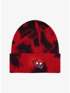 Marvel Spider-Man Chibi Spider-Man Tie-Dye Cuffed Beanie - BoxLunch Exclusive