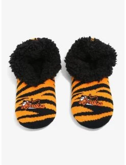 Disney Winnie The Pooh Tigger Embroidered Portrait Fleece Slipper Socks - BoxLunch Exclusive -BoxLunch Shop 18809347 av1