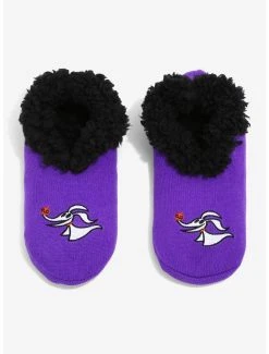 Disney The Nightmare Before Christmas Zero Embroidered Fleece Slipper Socks - BoxLunch Exclusive -BoxLunch Shop 18809349 av1