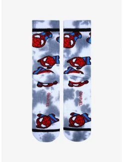 Marvel Spider-Man Chibi Spidey Tie-Dye Crew Socks - BoxLunch Exclusive -BoxLunch Shop 18859012 av2