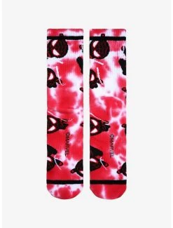 Marvel Spider-Man Miles Morales Chibi Allover Print Tie-Dye Crew Socks - BoxLunch Exclusive -BoxLunch Shop 18859014 av2
