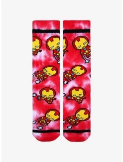 Marvel Iron Man Chibi Tie-Dye Crew Socks - BoxLunch Exclusive -BoxLunch Shop 18859118 av1
