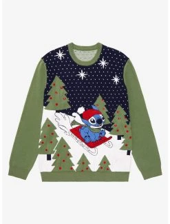 Disney Lilo & Stitch Sledding Stitch Holiday Sweater - BoxLunch Exclusive
