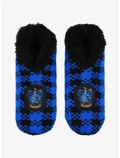Harry Potter Ravenclaw Crest Plaid Slipper Socks - BoxLunch Exclusive -BoxLunch Shop 19183514 av1