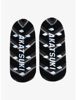 Naruto Shippuden Akatsuki Cloud Logo Slipper Socks - BoxLunch Exclusive -BoxLunch Shop 19183518 av2
