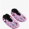 Demon Slayer: Kimetsu No Yaiba Nezuko Kamado Kimono Pattern Slipper Socks - BoxLunch Exclusive -BoxLunch Shop 19183850 hi