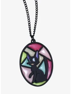 Studio Ghibli Kiki’s Delivery Service Jiji Stained Glass Necklace - BoxLunch Exclusive
