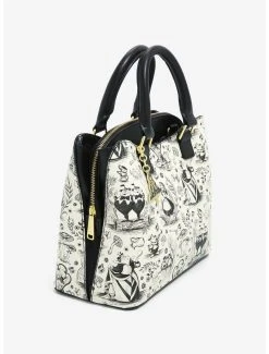 Loungefly Alice In Wonderland Line Art Allover Print Handbag - BoxLunch Exclusive -BoxLunch Shop 19323702 av1