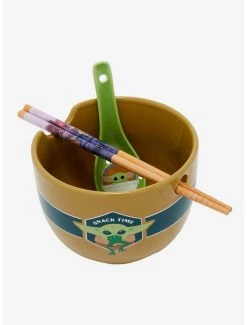 Boxlunch Star Wars The Mandalorian Grogu Snack Time Ramen Bowl With Chopsticks And Spoon -BoxLunch Shop 19428703 av2
