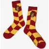 Harry Potter Gryffindor Crest Wavy Checkered Crew Socks - BoxLunch Exclusive -BoxLunch Shop 19465588 hi