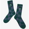 Harry Potter Slytherin Crest Wavy Checkered Crew Socks - BoxLunch Exclusive -BoxLunch Shop 19465590 hi