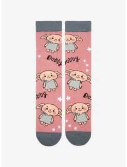 Harry Potter Chibi Dobby Allover Print Crew Socks - BoxLunch Exclusive -BoxLunch Shop 19465596 av1