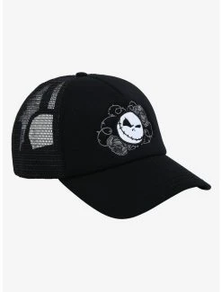 Disney The Nightmare Before Christmas Jack Skellington & Roses Trucker Cap - BoxLunch Exclusive -BoxLunch Shop 19515853 av1