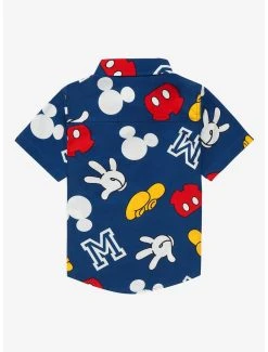 Disney Mickey Mouse Icons Allover Print Toddler Woven Button-Up - BoxLunch Exclusive -BoxLunch Shop 19552651 av1