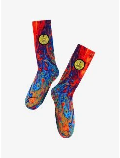 Disney Gravity Falls Bill Cipher Weirdmageddon Oil-Slick Print Crew Socks - BoxLunch Exclusive