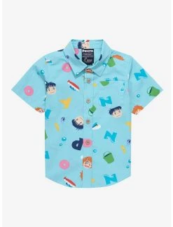Studio Ghibli Ponyo Icons Allover Print Toddler Woven Button-Up Shirt - BoxLunch Exclusive
