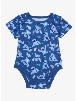 Disney Lilo & Stitch Stitch Poses Allover Print Infant One-Piece - BoxLunch Exclusive